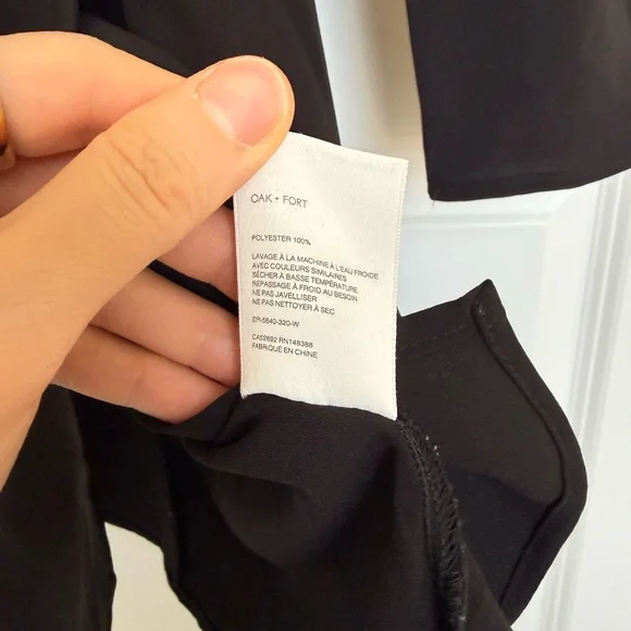 OAK + FORT Black Long Sleeve Wrap Dress XS - Picture 8 of 8